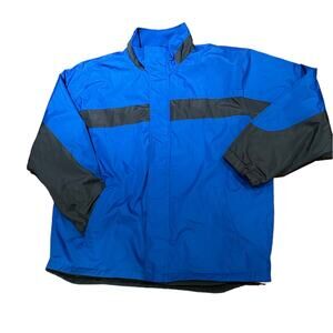 Athletic Works Mens XL Reversible Royal Blue/Black Full Zip Coat/Jacket Fleece